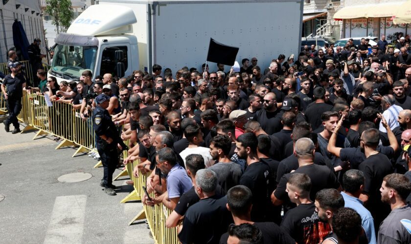 Druze residents protest Israeli Prime Minister Benjamin Netanyahu's visit. Pic: Reuters