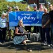 Furious residents hold 'unhappy birthday party' - for two-year-old water leak