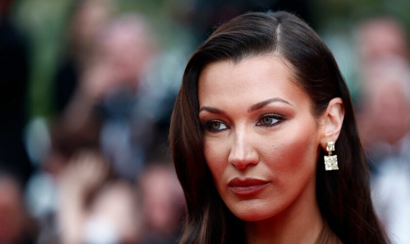 Bella Hadid poses on the red carpet during arrivals for the screening of the film "The Apprentice" in competition at the 77th Cannes Film Festival in Cannes, France, May 20, 2024. REUTERS/Stephane Mahe