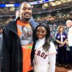 Simone Biles’ husband Jonathan Owens supports from the stands with her parents for women’s gymnastics team finals