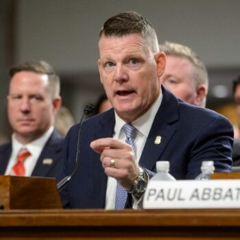 Ronald Rowe Jr testifies at the congressional hearing. Pic: AP