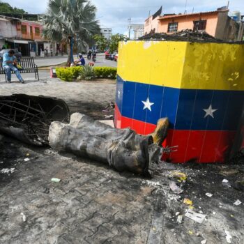 Chávez statues toppled across Venezuela as election protests rage on