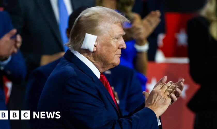 A bandaged Trump walks into the Republican convention