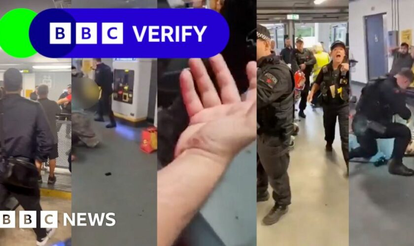 BBC Verify analyses Manchester Airport incident footage