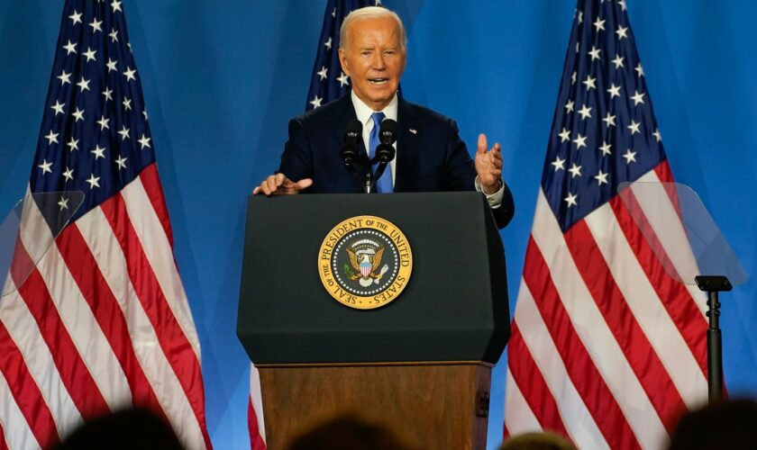 Biden heading to Michigan for rally after high-stakes news conference