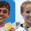 Tom Daley and Helen Glover holding Olympic medals