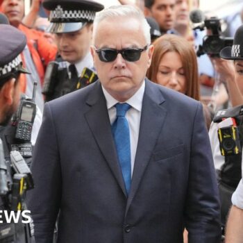 Huw Edwards arrives at court for first hearing