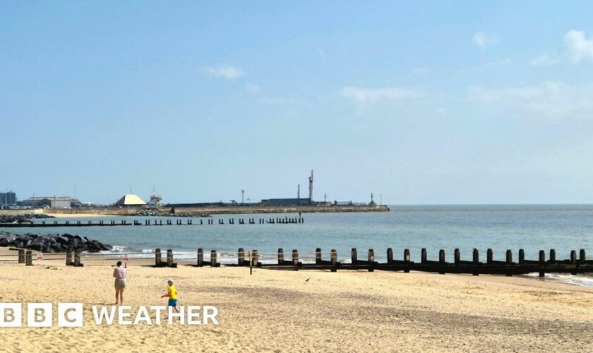 A photo of blue sunny skies in Lowestoft, Suffolk