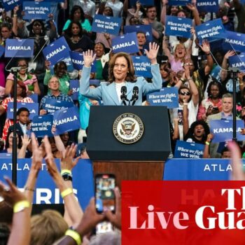 Kamala Harris to appear with running mate for first joint event on Tuesday – live updates