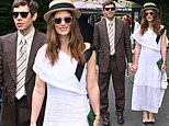 Keira Knightley looks chic in a white dress as she arrives hand-in-hand with rocker husband James Righton to lead the star-studded turnout on day 10 of Wimbledon