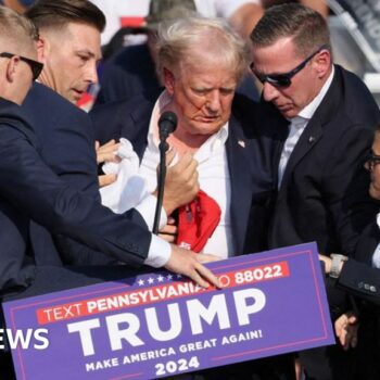 Pictures from Trump rally where shots fired