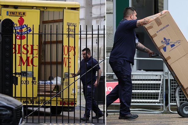 Removal vans spotted outside No10 as Rishi Sunak forced out