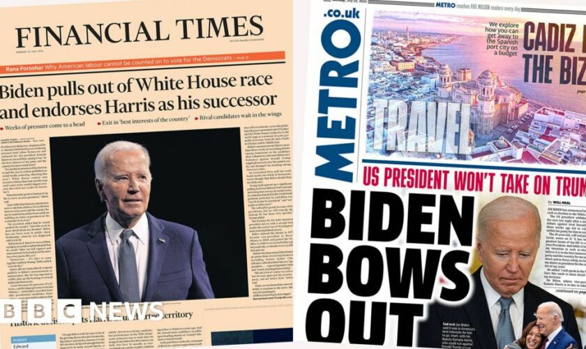 The Papers: Biden 'bows out' and 'quits the race'