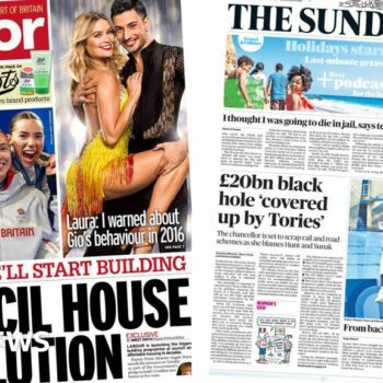 The Papers: 'Council house revolution' and '£20bn black hole'