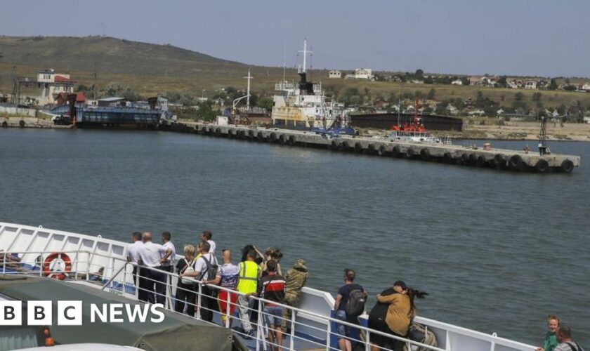 Ukrainian attack on ferry kills one in Russian port