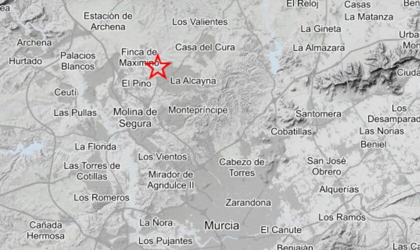 Un terremoto de 2.5 en la escala Richter sacude Molina de Segura (Murcia)