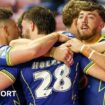 Warrington celebrated seven tries at the DW Stadium