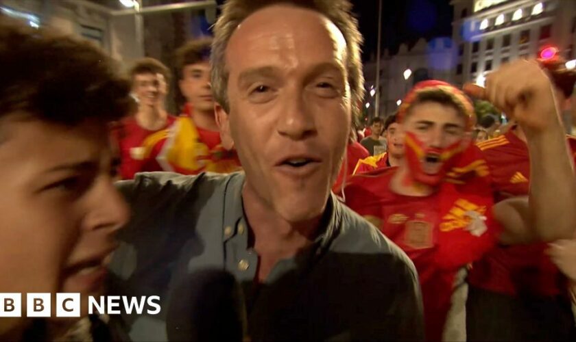 Watch: Ecstatic Spain fans surround BBC reporter in Madrid