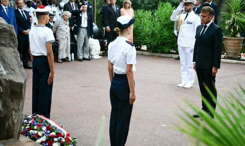 15 août 1944: malgré la météo, Macron commémore le Débarquement en Provence avec des dirigeants africains