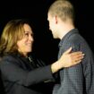 Vice President Kamala Harris greeted Evan Gershkovich. Pic: AP