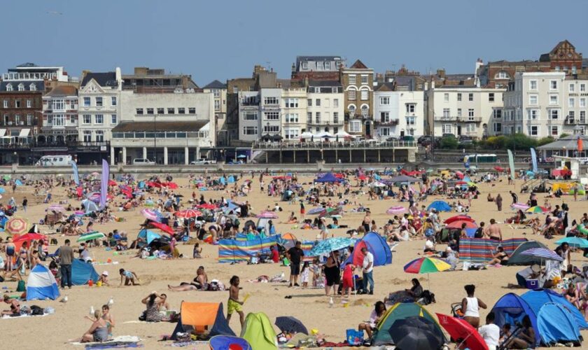 People enjoy the beach in Margate, Kent. Picture date: Friday August 2, 2024. Pic: PA