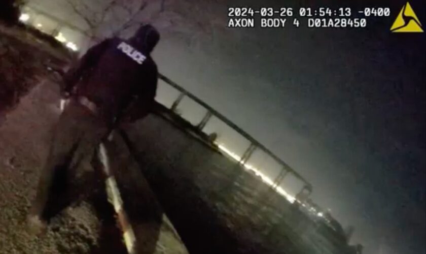 ‘This is gonna be a hell of a cleanup’: Body cam footage shows cops’ reaction to Baltimore bridge collapse