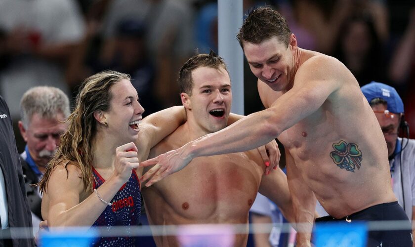 USA mixed 4x100M medley relay team breaks world record to win gold at Olympics