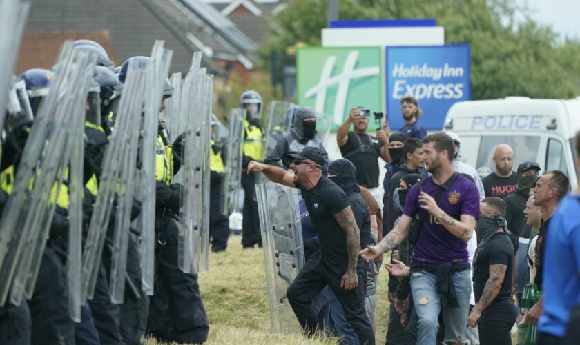 Outside the Holiday Inn Express in Rotherham. Pic: PA