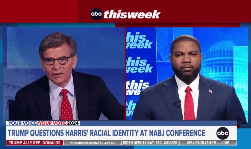 George Stephanopoulos repeatedly presses Rep. Byron Donalds on VP Harris' racial identity in heated exchange