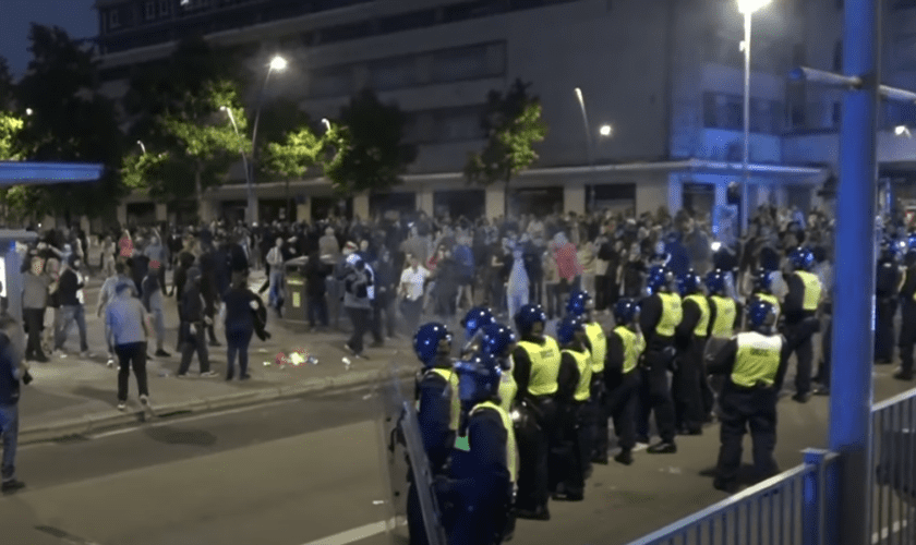 'Sustained violence' against officers in Plymouth as bricks and fireworks thrown