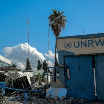 Le siège endommagé de l'Unrwa à Gaza, le 15 février 2024