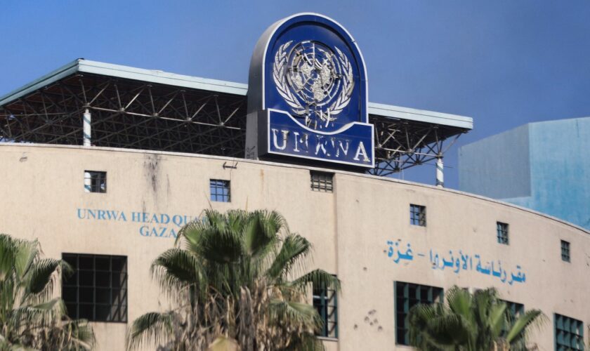 The headquarters of UNRWA in Gaza City. Pic: Reuters