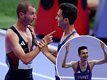 Ex-Premier League star Danny Mills' son furiously confronts French Olympics rival and accuses him of 'taking him down' after he fell during chaotic end to men's 5000m in Paris - before officials make shock ruling