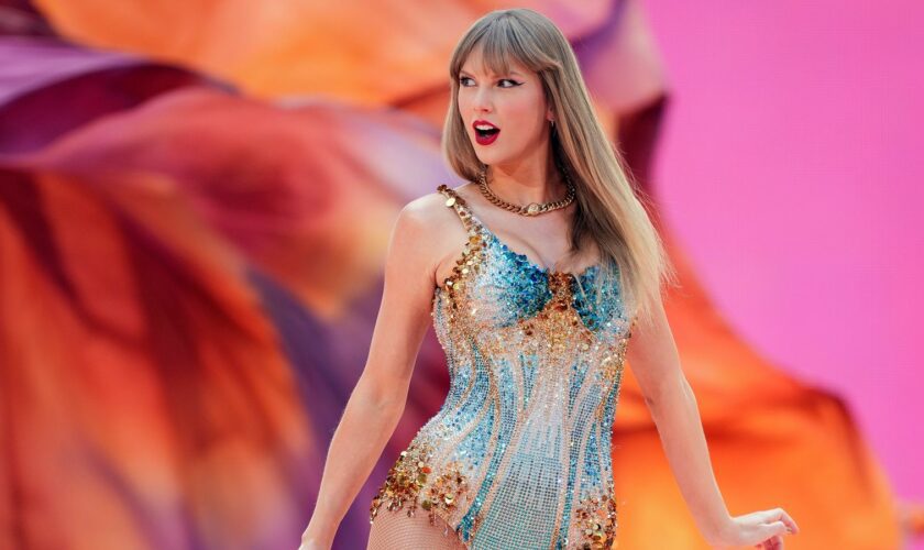 Taylor Swift performing earlier this year. Pic: AP