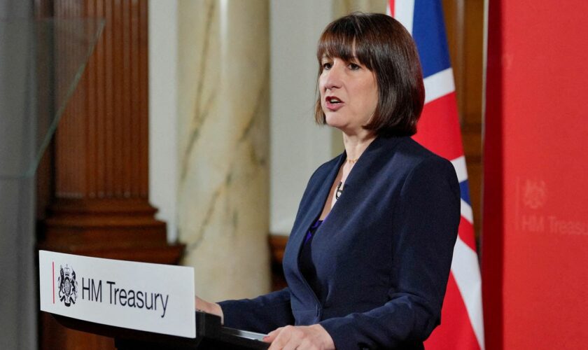 FILE PHOTO: Chancellor of the Exchequer Rachel Reeves gives a speech at the Treasury in London, Britain, to an audience of leading business figures and senior stakeholders, announcing the first steps the new Government will be taking to deliver economic growth. Picture date: Monday, July 8, 2024. Jonathan Brady/Pool via REUTERS/File Photo