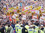 Far-right protests fizzle out in the drizzle as tens of thousands of ordinary Brits crowd streets to silence the rioting thugs... who desperately try to save face by pretending '100 demo' plans were deliberate LIES to waste police time