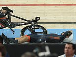 Team GB cyclist involved in ANOTHER crash at the Olympics as Neah Evans suffers blow to gold medal hopes just hours after Ollie Wood was 'HEADBUTTED' by Dutch rival