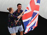 Flagbearers and Olympians flood the Stade de France for the games' closing ceremony in Paris with crowd taking part in karaoke singalong as party gets underway ahead of performances by Billie Eilish, Snoop Dogg and Tom Cruise