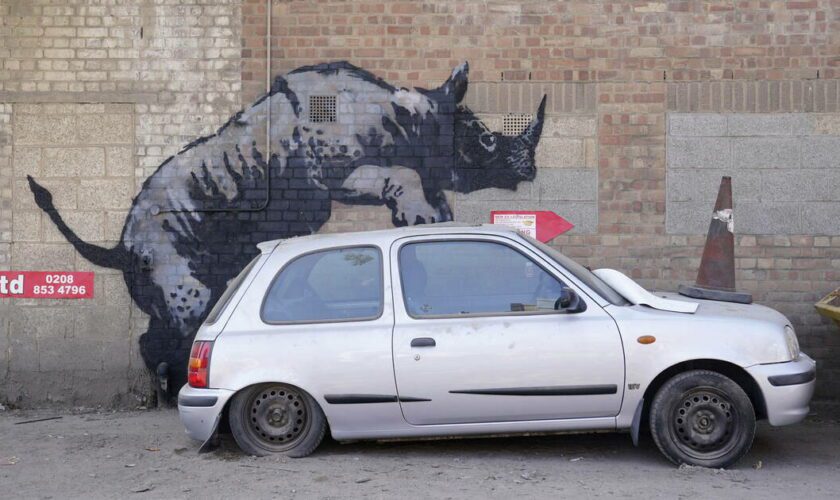 EN IMAGES - Chèvre, piranha et éléphant : à Londres, le drôle de bestiaire de Banksy