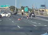 Astonishing video shows two toddlers in diapers in middle of Texas highway after being thrown from car in horror crash