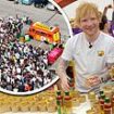 That'll take some topping! Ed Sheeran stuns shoppers at Hertfordshire supermarket as he serves up pizza and his new hot sauce during latest surprise appearance