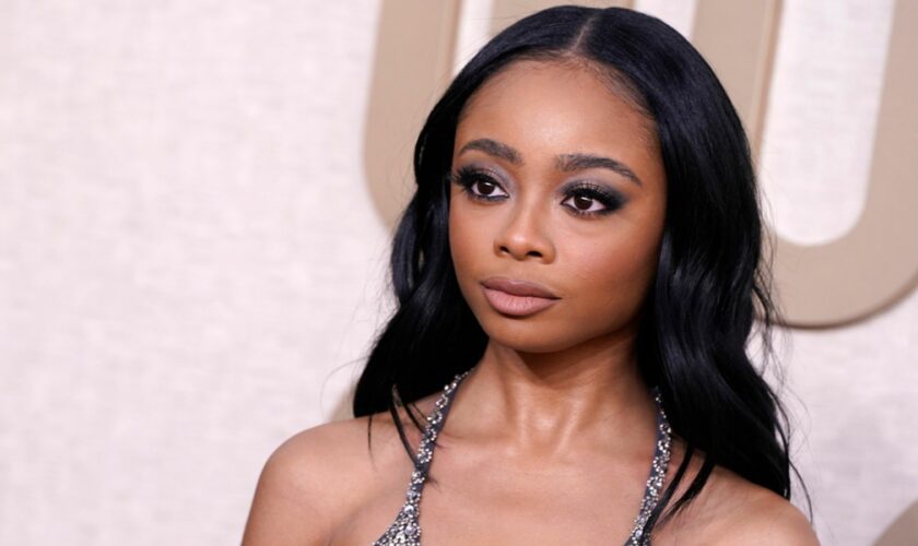 Skai Jackson arrives at the 81st Golden Globe Awards on Sunday, Jan. 7, 2024, at the Beverly Hilton in Beverly Hills, Calif. (Photo by Jordan Strauss/Invision/AP)