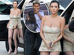 Bianca Censori dons busty strapless dress as she spends quality time with Kanye West's kids and her family