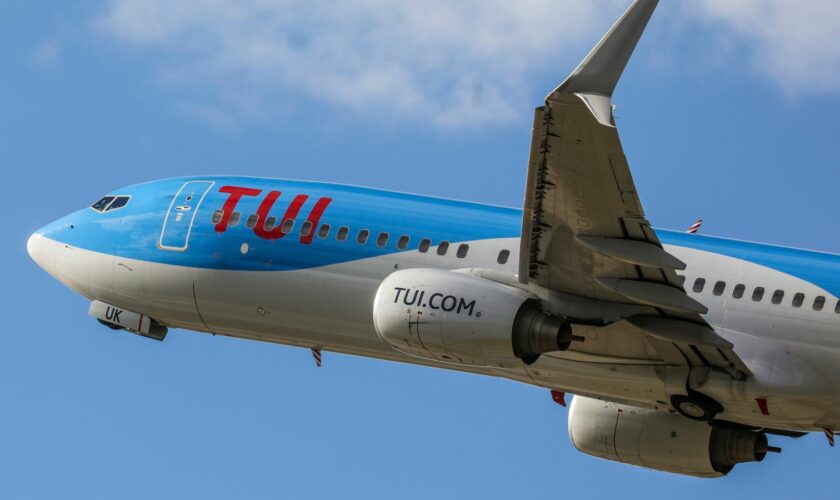 The Boeing 737-800 aircraft of the German airline Tuifly only managed to clear Bristol Airport's ninth runway by 10 metres. Pic: AP