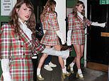 Taylor Swift wears a £2,500 plaid co-ord as she parties until 3:00am after laying on two coaches for her crew and hiring out Annabel's for thank you bash ahead of final Eras Tour shows