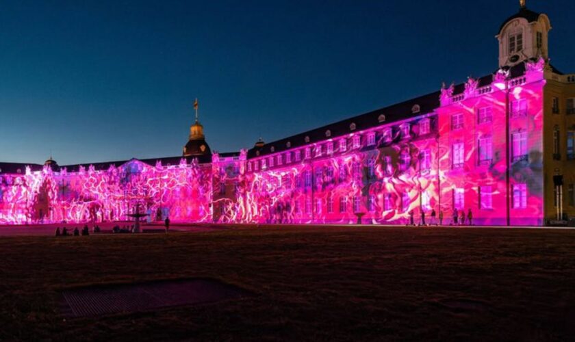 Die Schlosslichtspiele in Karlsruhe haben das Grundgesetz zum Thema. Foto: Uli Deck/dpa