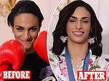 Olympic champion boxer Imane Khelif shows off a dramatic new feminine makeover after winning gold in Paris, where her failed gender tests sparked a huge row