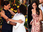 Meghan Markle wears £38,000 worth of jewellery - along with Princess Diana's Cartier watch - on her first day in Colombia with Prince Harry