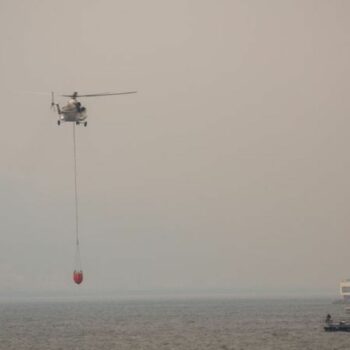 Tausende Einsatzkräfte bemühen sich, den Waldbrand bei Izmir unter Kontrolle zu bekommen. Foto: Tolga Ildun/ZUMA Press Wire/dpa