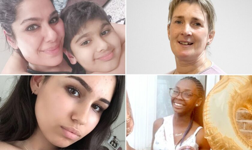 Eden Kooner and his mother Bal (top left), Margaret Kelman (top right), Natasha Ednan-Laperouse (bottom left), and Hannah Jacobs. Pics: PA, Allergy UK, family handouts